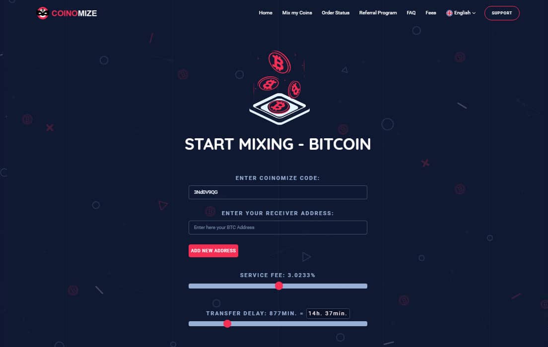 Start mixing your bitcoins with coinomize.app